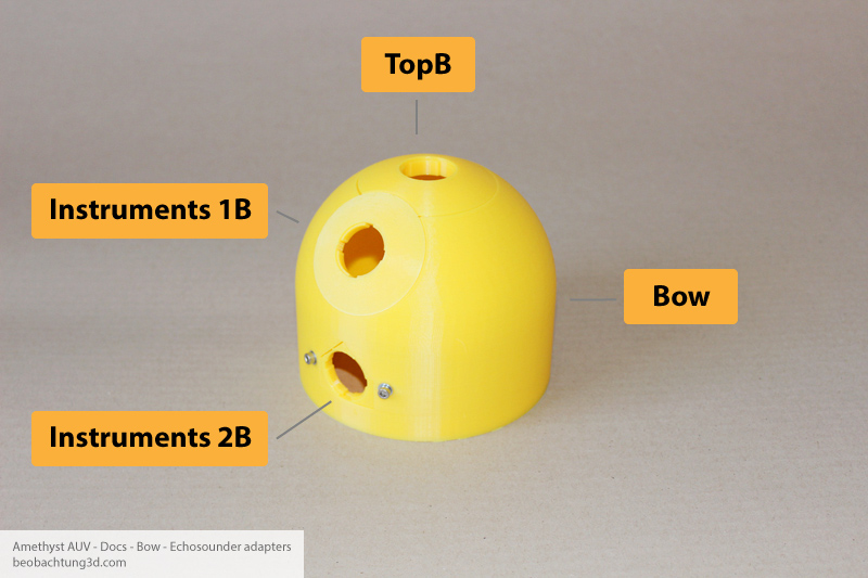 Amethyst AUV Bow - Adapters for ultrasonics