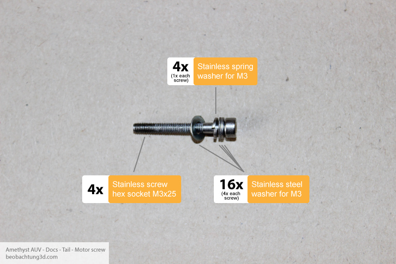 Amethyst AUV Stern - Prepare screws