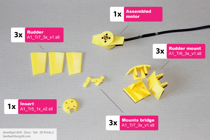 Amethyst AUV Tail - 3D Prints 2